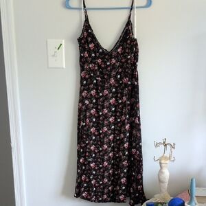 Floral Sleeveless V Neck Dress